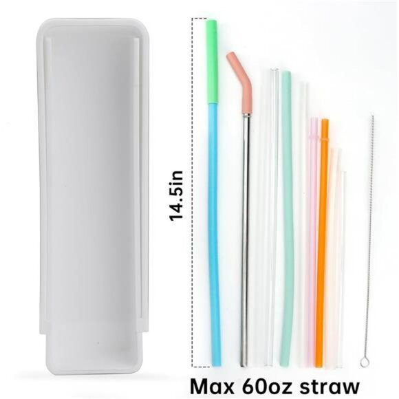 Expandable Straw Drawer Organizer Clear Plastic Kitchen Utensil Storage Holder - Picture 2 of 8